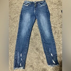 Kancan ankle skinny dark wash, light distressing, size 29
